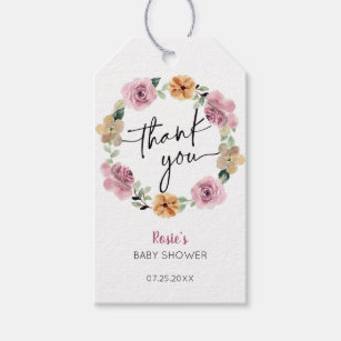 Baby In Bloom Floral Baby Shower Thank You  Gift Tags