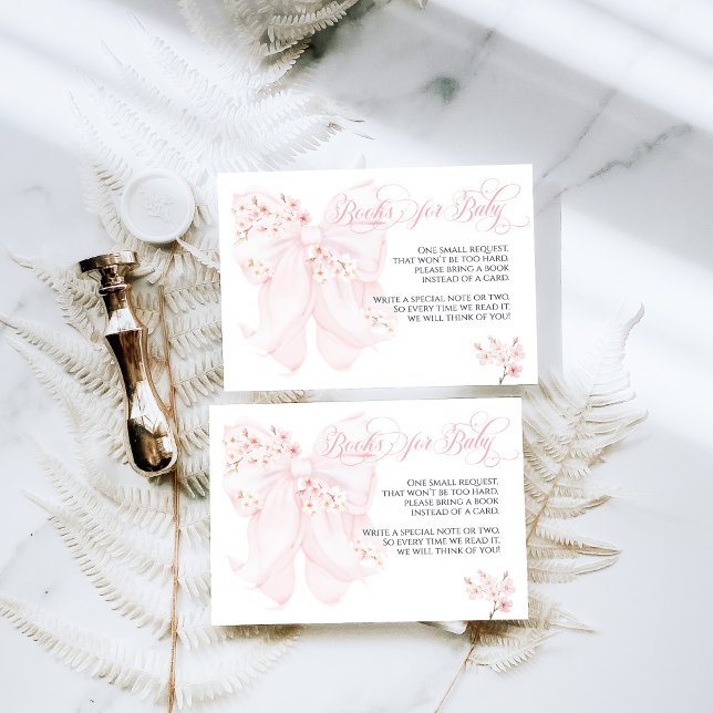 Baby in Bloom Floral Bow Spring Girl Baby Shower Enclosure Card (Creator Uploaded)