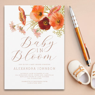 Baby in Bloom Floral Fall Baby Shower Invitation