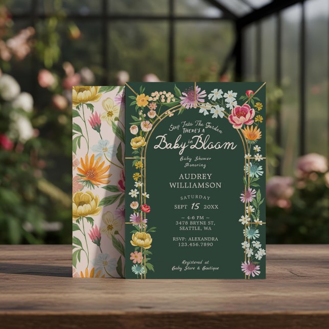 Baby in Bloom Floral Garden Greenhouse Baby Shower Invitation (Baby in Bloom Floral Garden Greenhouse Baby Shower Invitation)