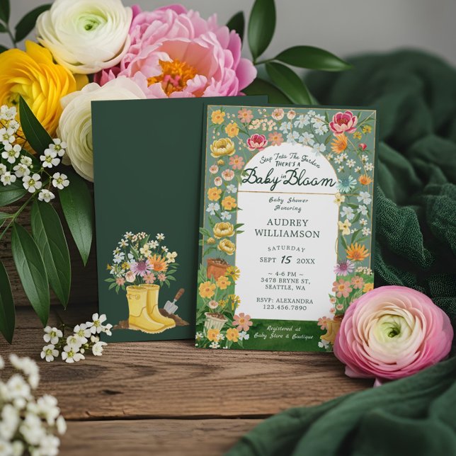 Baby in Bloom Floral Garden Greenhouse Baby Shower Invitation (Baby in Bloom Floral Garden Greenhouse Baby Shower Invitation)
