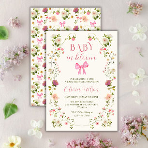 Baby in Bloom Floral girl Baby Shower Invitation