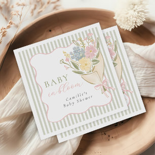 Baby in Bloom Floral Girl Baby Shower Napkin