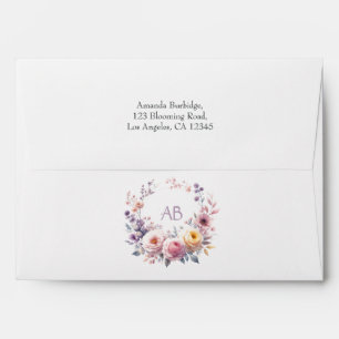 Baby in Bloom Floral Monogram Baby Shower Envelope