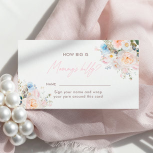 Baby In Bloom Floral Pink How Big is Mommy’s belly Enclosure Card
