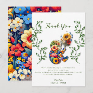 Baby in Bloom Floral Vine Baby Shower Thank You Invitation