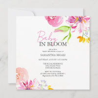 Baby In Bloom Floral Watercolor Shower