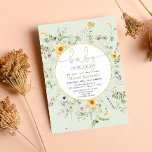 Baby in bloom floral wildflowers gender neutral invitation<br><div class="desc">For more advanced customization of this design,  simply select the "Customize It" button above!</div>