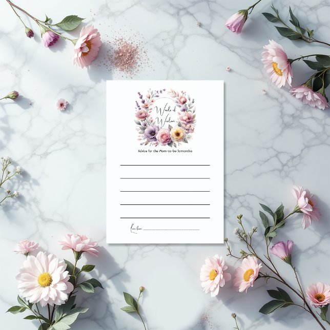 Baby in Bloom Floral Words of Wisdom Mom-to-Be Advice Card (Baby in Bloom Floral Words of Wisdom Mom-to-Be Advice Card)