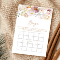Baby in Bloom Florals Baby Shower Bingo Game