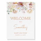 Baby in Bloom Florals Baby Shower Welcome Sign