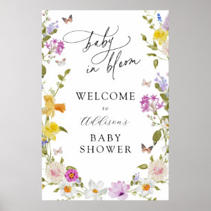 Baby in Bloom Flower Baby Shower Welcome Sign