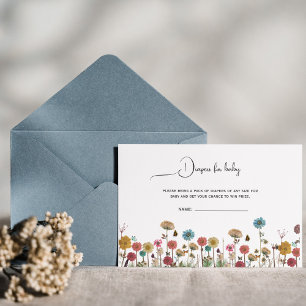 Baby in bloom flowers diaper for baby baby shower  thank you card