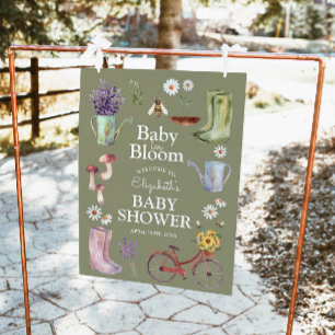 Baby in Bloom Garden Baby shower Affiche de bienve