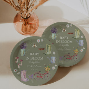 Baby in Bloom Garden Baby Shower Paper Plate