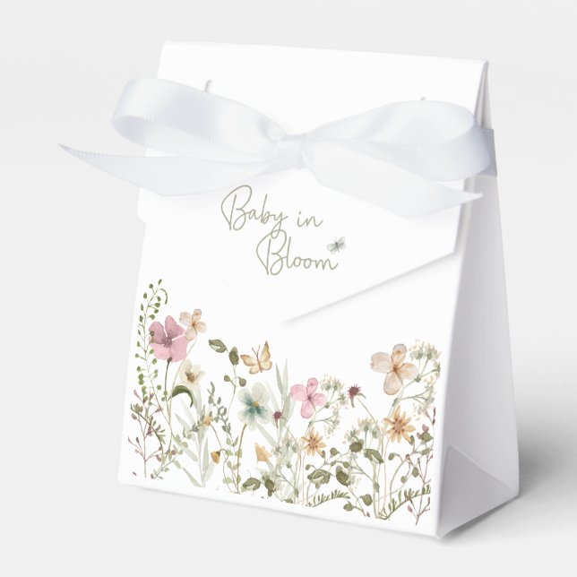 Baby in Bloom Girl Baby Shower Favor Box (Front Side)