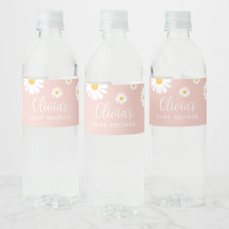 Baby In Bloom Girl Baby Shower Water Bottle Labels