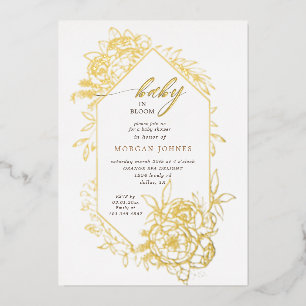 baby in bloom gold floral baby shower
