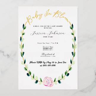 Baby In Bloom - Invitation Annonce Bébé Fleurie av