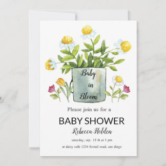 Baby In Bloom - Invitation Florale Baby shower