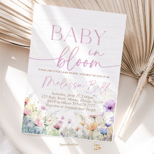 Baby in Bloom Invitation, Wildflowers Baby Shower Invitation