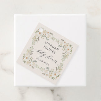 baby in bloom ivory floral baby shower favour tags