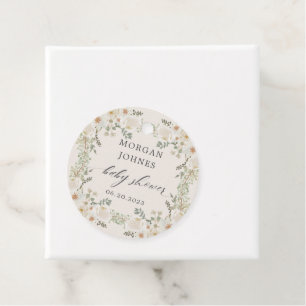 baby in bloom ivory floral baby shower favour tags