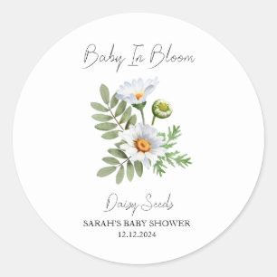 Baby In Bloom l Daisy Seeds Baby Shower Classic Round Sticker