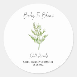 Baby In Bloom l Dill Seeds Baby Shower Classic Round Sticker