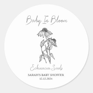 Baby In Bloom l Echinacea Seeds Baby Shower Classic Round Sticker