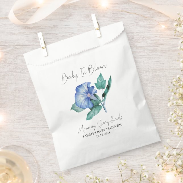 Baby In Bloom l Morning Glory Seeds Baby Shower Favour Bag (Clipped)