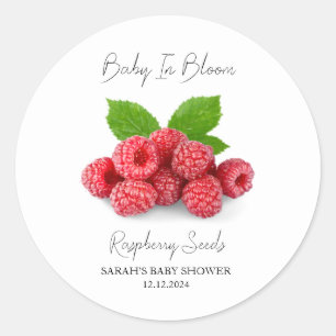 Baby In Bloom l Raspberry Seeds Baby Shower Classic Round Sticker