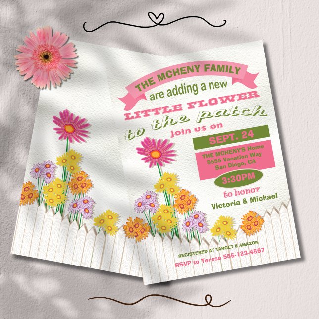 Baby in Bloom Little Flower Baby Shower Invitation (Creator Uploaded)