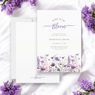 Baby in bloom minimal watercolor baby shower   invitation