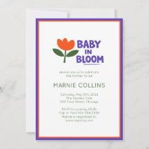 Baby in Bloom Minimalist Modern Trendy Baby Shower
