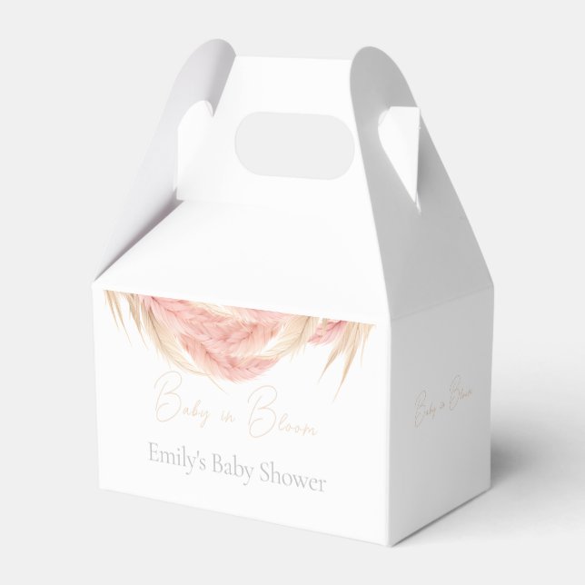 Baby in Bloom Pampas Grass Baby Shower Favor Box (Back Side)