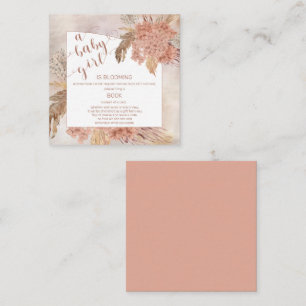 Baby in Bloom Pampas Grass Hydrangea Book Request Enclosure Card