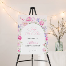 Baby In Bloom Pastel Floral Baby Shower Welcome