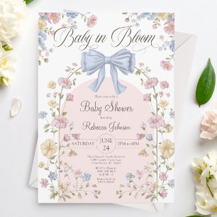 Baby In Bloom Pastel Wildflower Baby Shower Invitation
