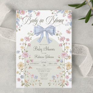 Baby In Bloom Pastel Wildflower Baby Shower Invitation