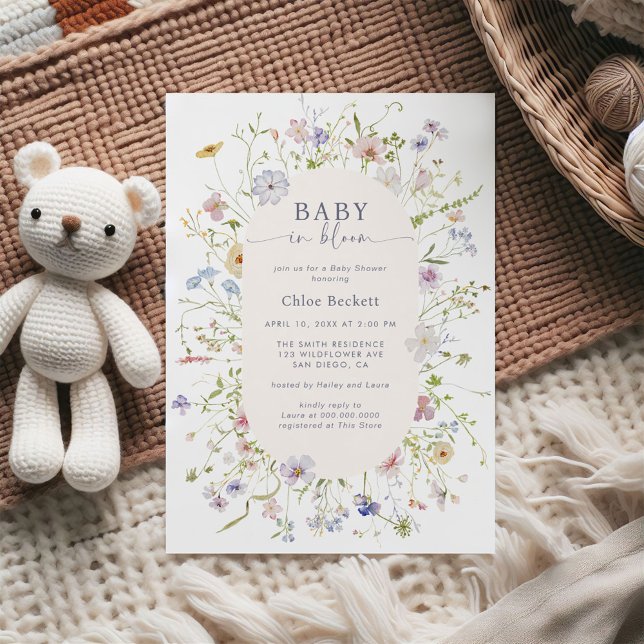 Baby in Bloom Pastel Wildflower Baby Shower Invitation (Creator Uploaded)