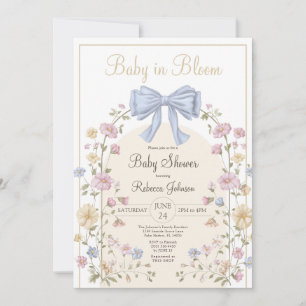 Baby In Bloom Pastel Wildflower Baby Shower Invitation