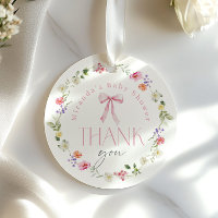 Baby in Bloom Pink Bow Baby shower Thank you