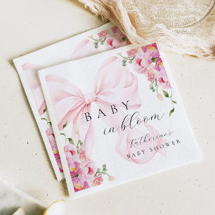 Baby in Bloom Pink Bow Napkin