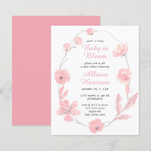 Baby in Bloom Pink Floral Budget Shower Invitation