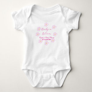 Baby in bloom pink flower baby shower simple elega bodysuit