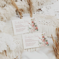 Baby in Bloom Pink Roses Floral Girl Baby Shower 
