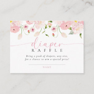 Baby In Bloom Pink Shower Diaper Raffle Enclosure Card