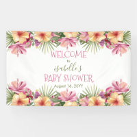 Baby in Bloom Pink Tropical Floral Baby Shower 