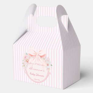 Baby in bloom preppy bow baby shower custom favor box